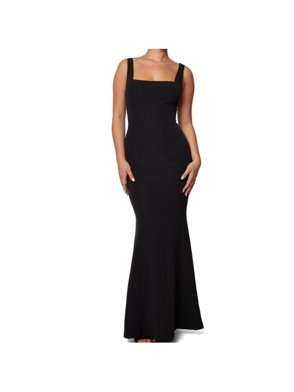 Laundry by Shelli Segal Los Angeles Black Square-Neck Maxi Dress